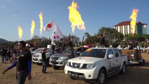 Georgetown Penang Malaysia Feb 2020 Deltagare Som Viftar Med Japan — Stockvideo