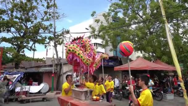 Georgetown Penang Malásia Fev 2020 Dança Leão Templo Chinês Dia — Vídeo de Stock