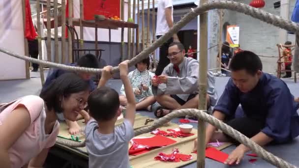 Georgetown Penang Malaysia Feb 2020 Chinese Wear Traditional Costume Cut — Stock Video