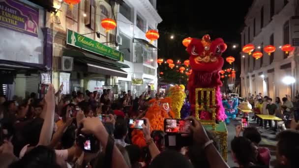 Georgetown Penang Malezya Şubat 2020 Aslan Dansı — Stok video