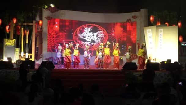 Georgetown Penang Maleisië Februari 2020 Chinese Kinderen Rattenkostuum Dansen Het — Stockvideo