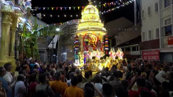 Georgetown Penang Malezya Şubat 2020 Hindu Dindarlar Sri Mahamariamman Tapınağı — Stok video