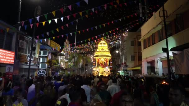 Georgetown Penang Maleisië Feb 2020 Vooraanzicht Gouden Wagen Bij Little — Stockvideo