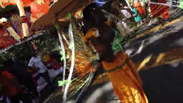 Georgetown Penang Malaezia Feb 2020 Rotating Focus Kavadi Bearer Dance — Videoclip de stoc