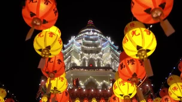 Ayer Itam Penang Malaysia February 2020 Gimbal Shot Colorful Lantern — 图库视频影像