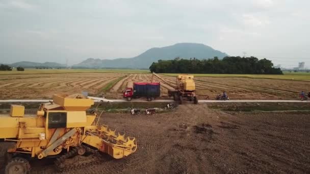 Bukit Mertajam Penang Malezya Mar 2020 Drone Shot Hasatçı Kamyona — Stok video