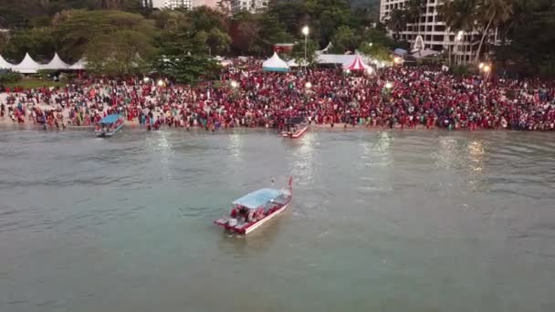 Teluk Bahang Penang Malaysia Mar 2020 Pescatori Trasportano Devoti Fuori — Video Stock