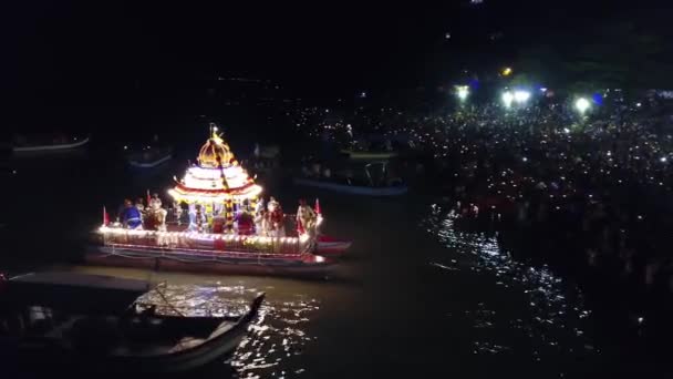 Teluk Bahang Penang Malaysia Mar 2020 Drone View Floating Chariot — Stock Video