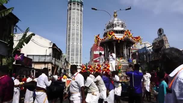 Georgetown Penang Malasia Feb 2020 Silver Chariot Mueve Calle Antecedentes — Vídeo de stock