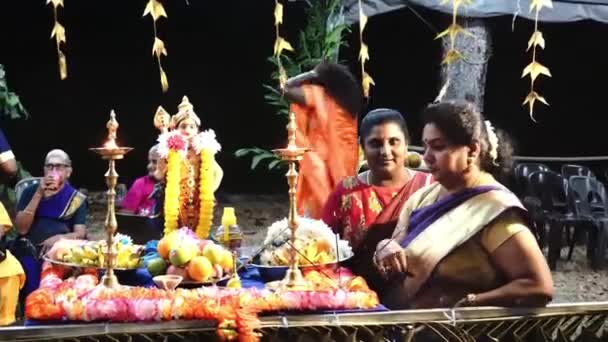 Georgetown Penang Malaysia Feb 2020 Ινδουιστές Πιστοί Χαμογελούν Κατά Διάρκεια — Αρχείο Βίντεο