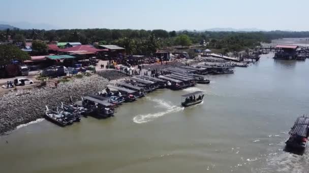 Kuala Muda Penang Malaysia Mar 2020 Busy Fishing Market Afternoon — 비디오