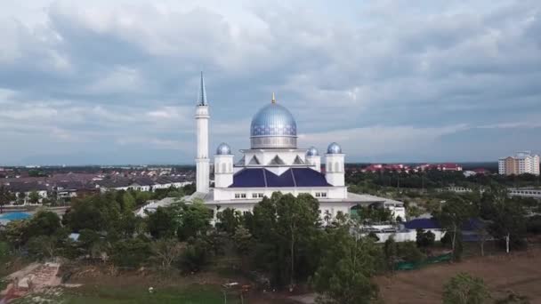 Kepala Batas Penang Malaysia Mar 2020 Aerial View Masjid Abdullah — 图库视频影像