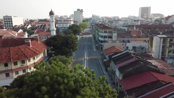 Georgetown Penang Malaysia März 2020 Drohnenschuss Auf Jalan Kapitan Keling — Stockvideo