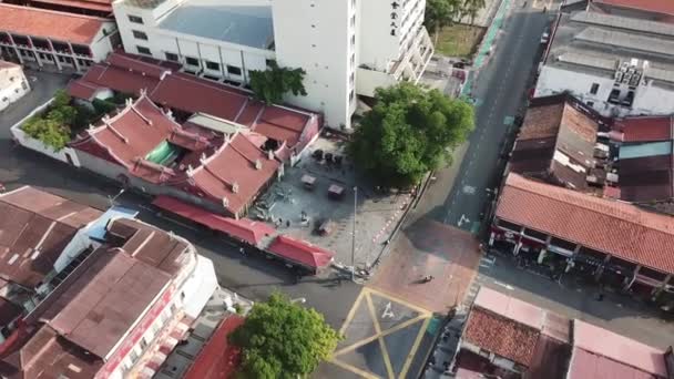 Georgetown Penang Malasia Mar 2020 Drone Shot Tracking Templo Diosa — Vídeo de stock