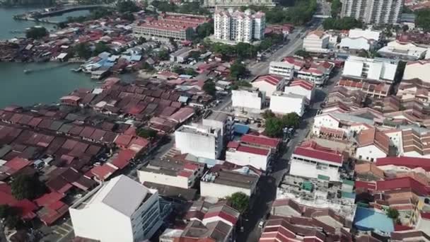 Georgetown Penang Malaysia Mar 2020 Mindre Bil Gatan Låsning Rörelsekontroll — Stockvideo