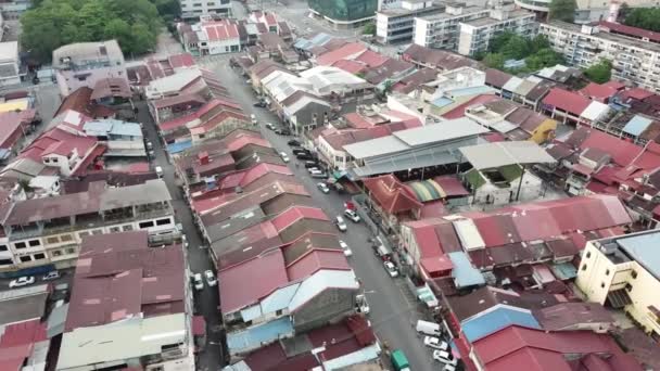 Georgetown Penang Malaysia Nov 2011 Drone Sköt Jalan Pasar Mindre — Stockvideo