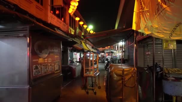 Bukit Mertajam Penang Malezya Ocak 2020 Hawker Ara Sokaktaki Tezgahı — Stok video