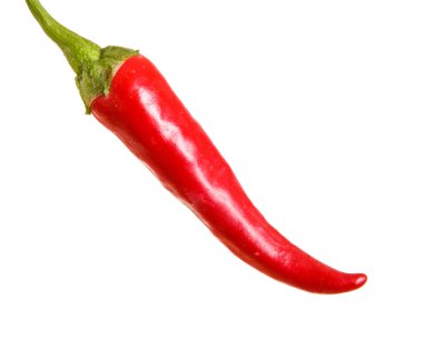 Beyaz arka plan üzerinde izole kırmızı acı biber