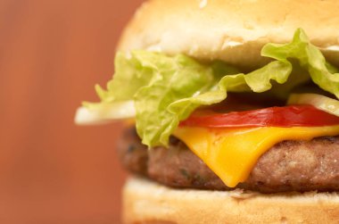 Hamburger yemek ve restoran konsepti için kapatılıyor.