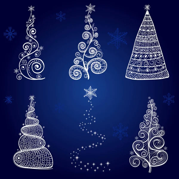 Christmas tree objects graphic arts — Stock Vector