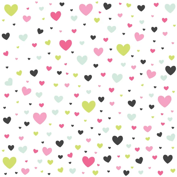 Cartão de Dia dos Namorados, corações — Vetor de Stock