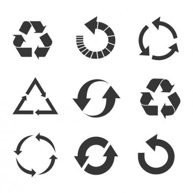 Geri dönüşümlü Eko vektör Icon set