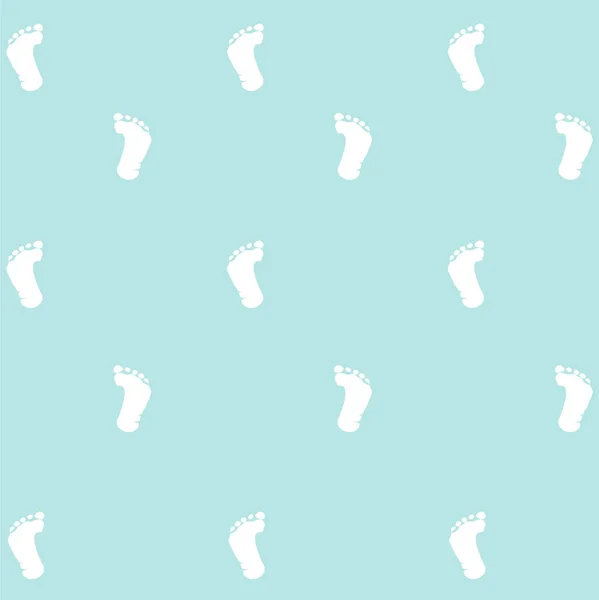 Nahtloses Muster, Fußabdrücke des Kindes — Stockvektor