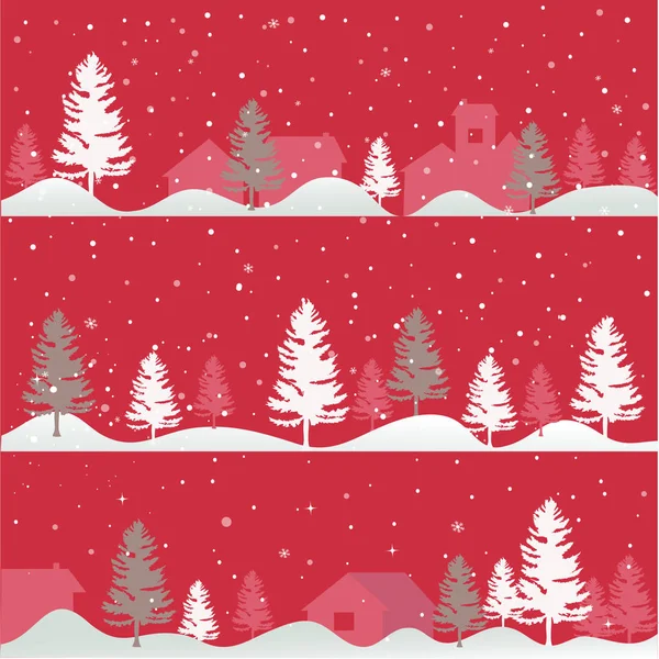 Tarjeta de felicitación árboles de Navidad — Archivo Imágenes Vectoriales