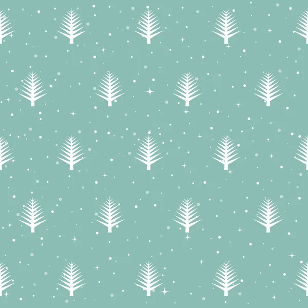 Seamless pattern with Christmas tree. Winter forest. — Stock Vector