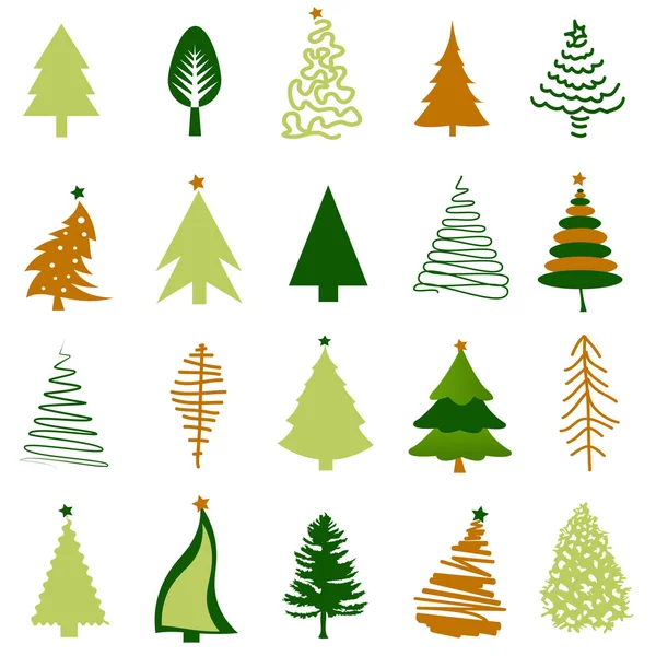 Noel ağacı simgesi seti