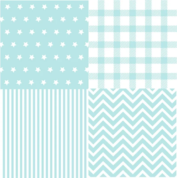 Cute Set Baby Boy Seamless Patterns Fabric Textures — Stock Vector