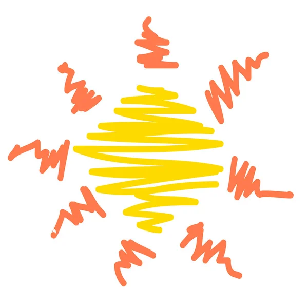 Drawing Sun Icon — Stock Vector