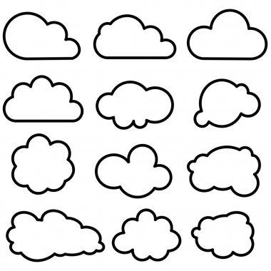 Bulut şekiller collection ve vektör