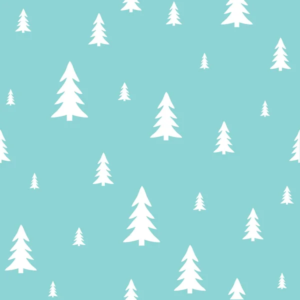 Foresta Bianca Uno Sfondo Blu Modello Festa Decorazione Natale — Vettoriale Stock