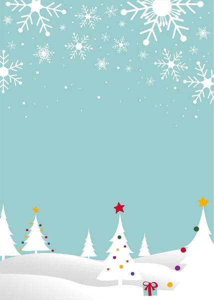 Χειμερινό Φόντο Τοπίο Νέο Έτος Και Χριστούγεννα Ευχετήρια Κάρτα — Διανυσματικό Αρχείο