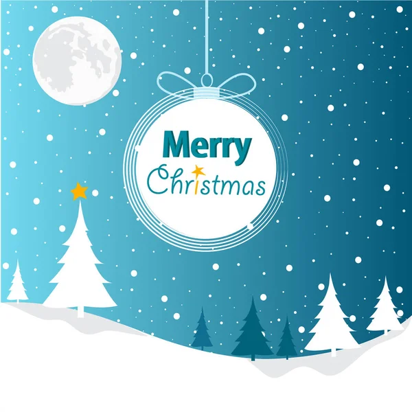 Joyeux Voeux Noël Flocons Neige Hiver Fond Bleu — Image vectorielle