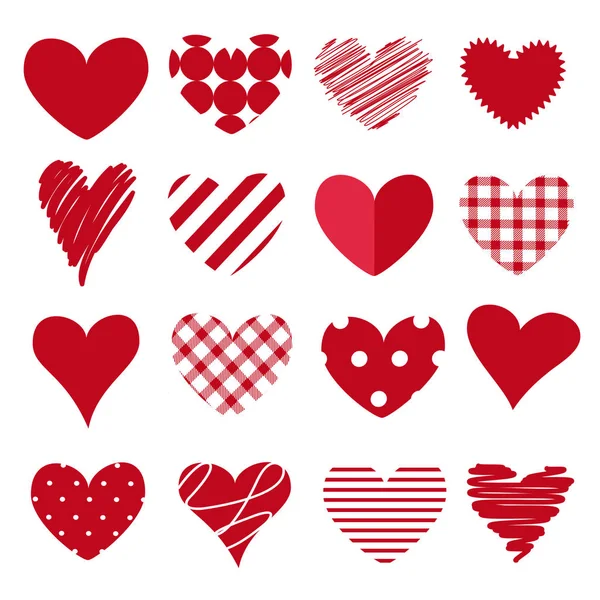 Set Hearts Icon Vector Illustration — Stock vektor