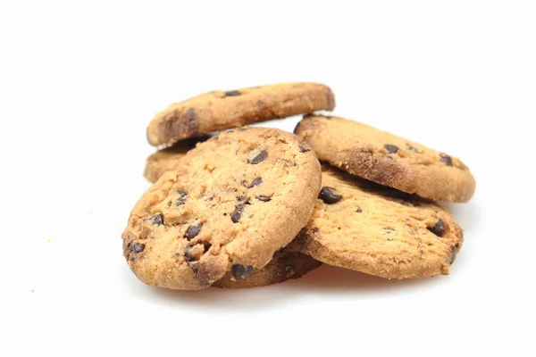 Schokoladenkekse Auf Weißem Hintergrund Süße Kekse — Stockfoto