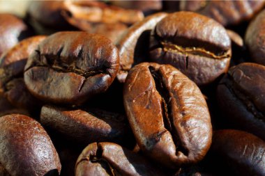 Kavrulmuş kahve çekirdekleri.