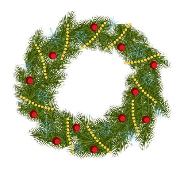 Background with Christmas wreath — Stock Vector