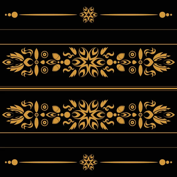 Golden pattern on black — Stock Vector