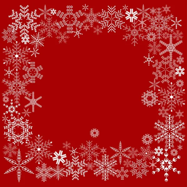 Каркас снежинки на красный цвет — стоковый вектор