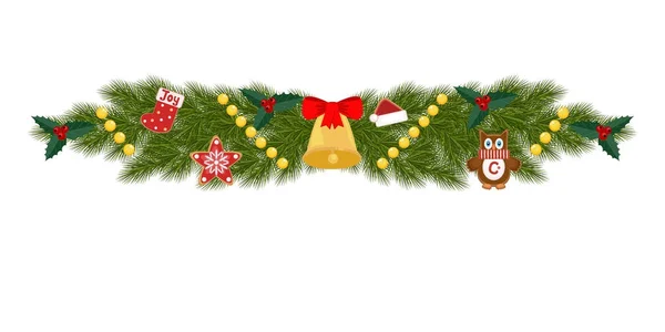 Christmas garland with cookies — Stock Vector