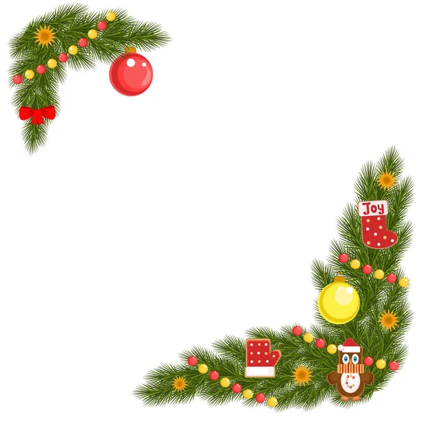 Christmas corner in red — Stock Vector