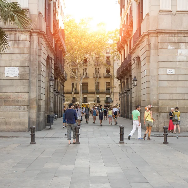 Königlicher platz in barcelona — Stockfoto