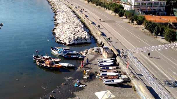 Vista da beira-mar de Nápoles - Itália — Vídeo de Stock