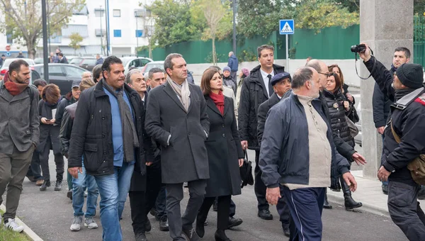 分庭 Boldrini 总统访问 Scampia-意大利 — 图库照片