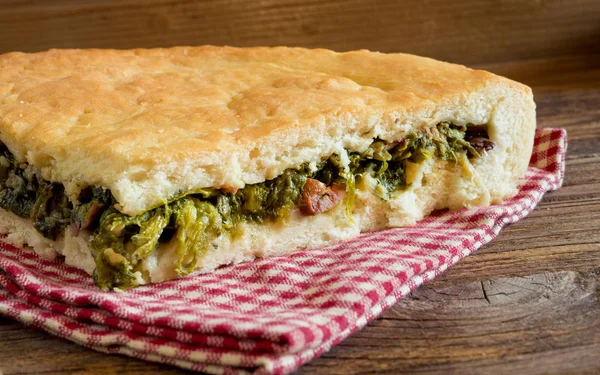 Pizza with escarole — Stock Photo, Image