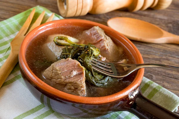 Neapolitan soup with vegetables and meat — Stock Photo, Image