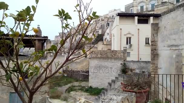 Blick auf sassi. matera - Italien — Stockvideo